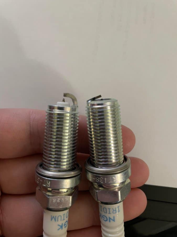 Projected spark plug comparison image