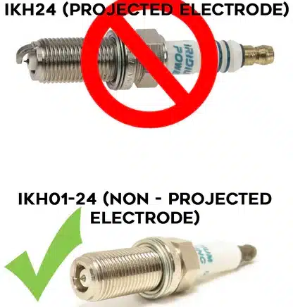 Non-projected spark plug comparison image
